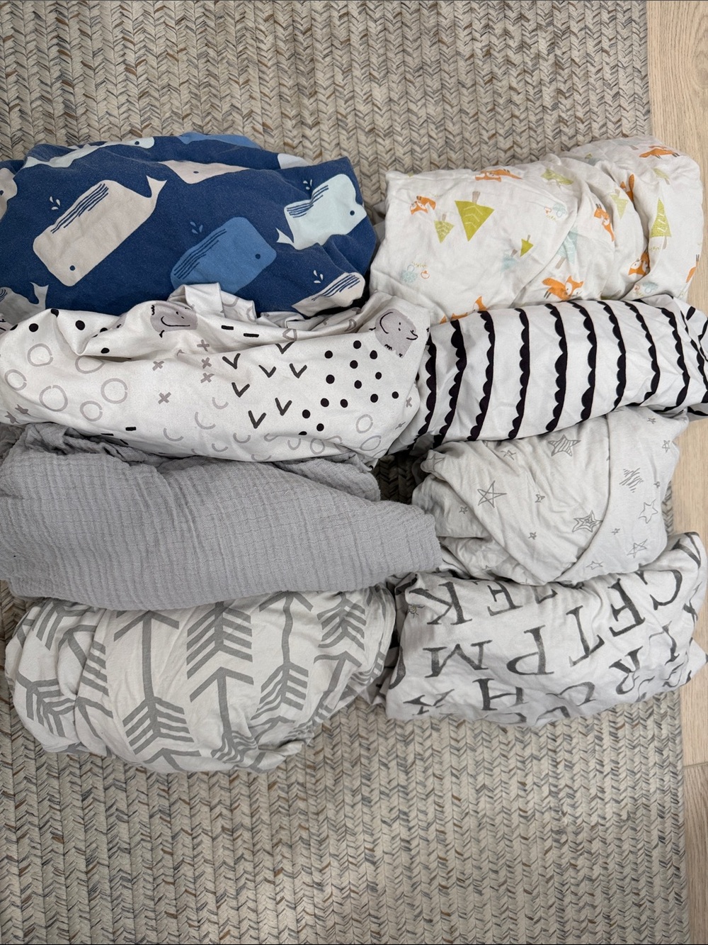 Kids Soft Cotton Bottoms - Gray & Blue Mix